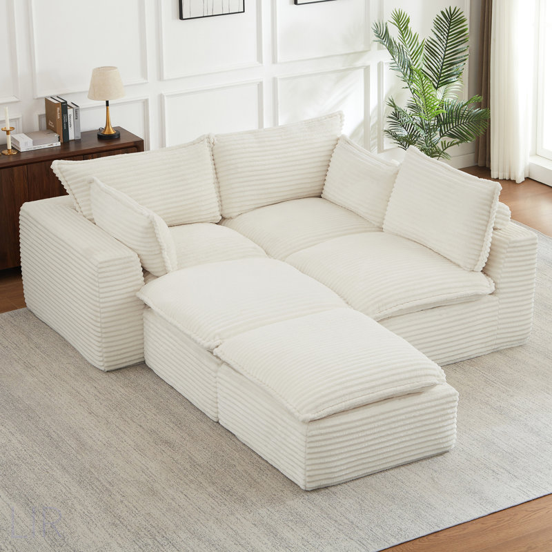 Cloud Sectional Couches For Living Room, Convertible L-Shape Sofa With Ottoman For Ultimate Comfort And Space Efficiency