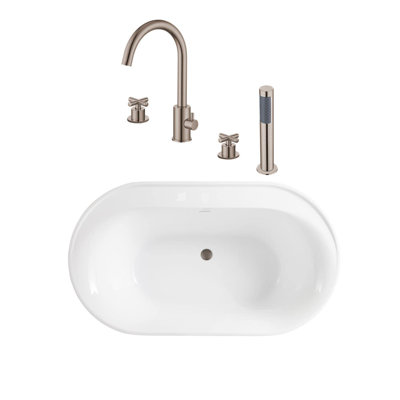 60'' x 32.50'' Freestanding Soaking Acrylic Bathtub
