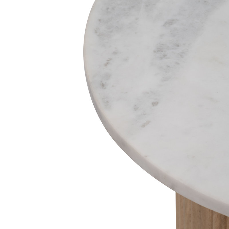Table d'appoint ou table basse ronde, Beige, Blanc