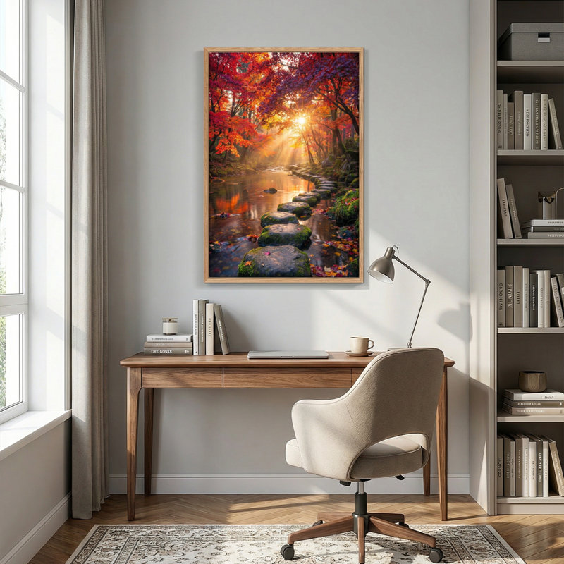 Tableau encadré sur toile « Forêt d'automne », 18 x 24 pouces (45,7 x 61 cm), lot de 1, 18x24inch