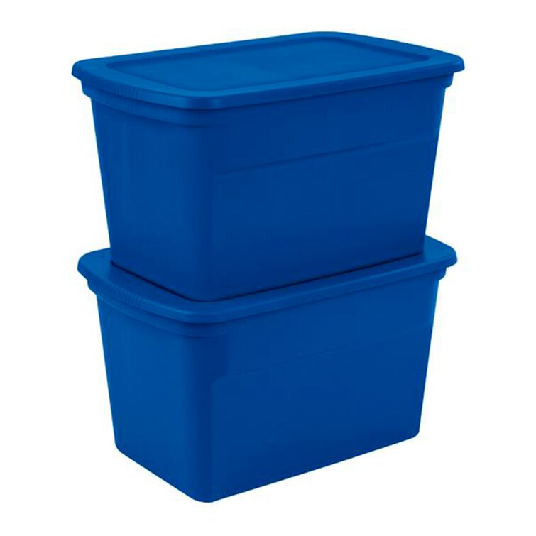 Sterilite Lidded Stackable 30 Gal Storage Tote Container, Moda