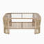 Ensemble de canapé modulaire d'extérieur en osier, canapé de patio en forme de L avec table basse et coussins en verre