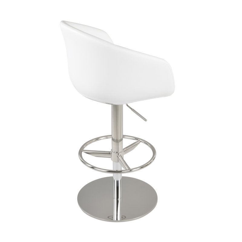 Tribeca Swivel Adjustable Height Bar Stool, Polished