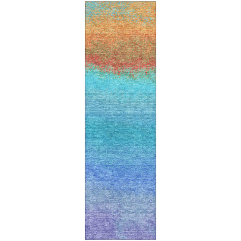 Premium Machine Washable Ariel Ombre Rug, Runner 2'3" x 7'6"