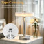 Lampe de table rechargeable moderne en métal 12 "à DEL avec lumière à intensité variable-2046457894