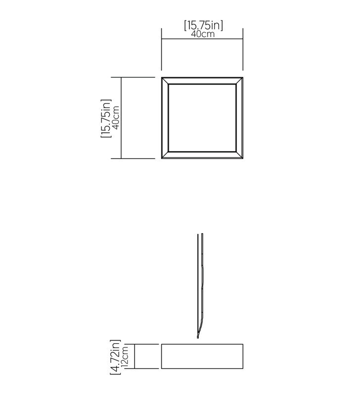 Meio 1 - Light LED Flush Mount, Maple, 4.68" H x 15.6" W x 15.6" D
