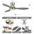 42" Flush Mount Low Profile Small Room Solid Wood Ceiling Fan with LED Light and Remote-610126714