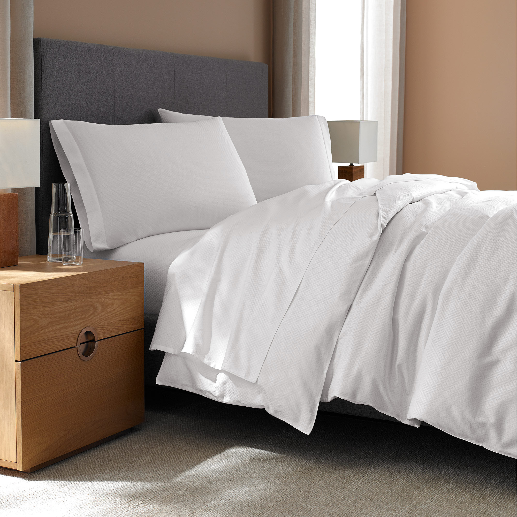 Sateen Duvet Cover, Queen Duvet Cover, Checkered