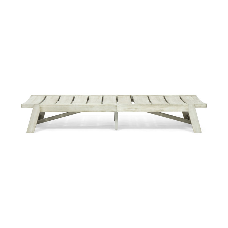 Chaise longue 2 en bois Davonte avec nuance grise et fonctionnalité de base réglable en métal