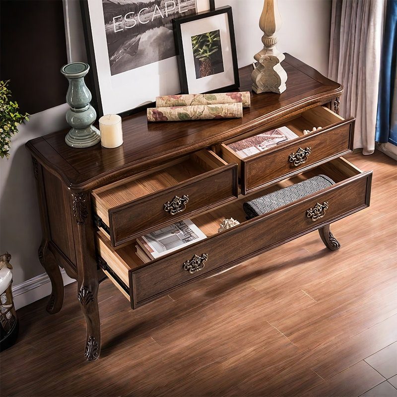 Commode d'appoint en bois massif de style rétro