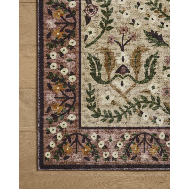 Tapis aubergine Rifle Paper Co. x Loloi, Rectangle 6 pi x 9 pi