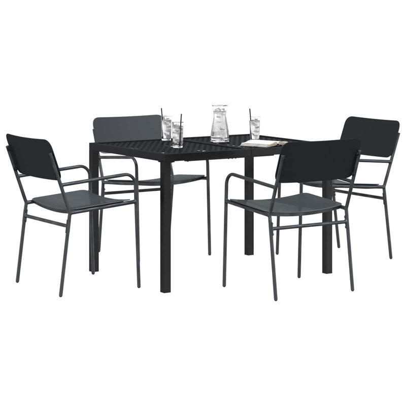Patio Dining Set with, 5, 4, 72 cm H x 110 cm W x 80 cm D