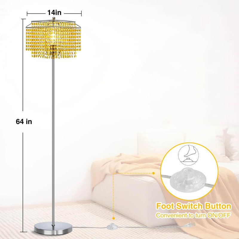House of Hampton® Crystal Floor Lamp, 64