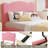 Upholstered Full Size Bed Frame for Kids with 2 Drawers, Velvet Twin Bed for Girls, Boys, Sturdy Platform Bed, No Box Spring Needed, Noise Free, Pink-734793182-734793181