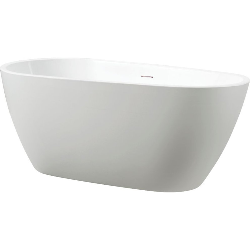 Freestanding Soaking Acrylic Bathtub, White/Matte Black, 23.6'' H X 31.5'' W X 67'' L