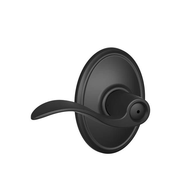 Accent Lever with Wakefield Trim Bed and Bath Lock, Matte Black