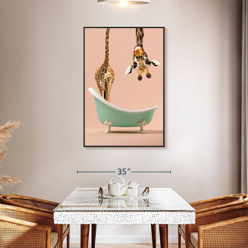 Baignoire Watters Silly Giraffe, 31 po x 46 po, Cadre flottant noir