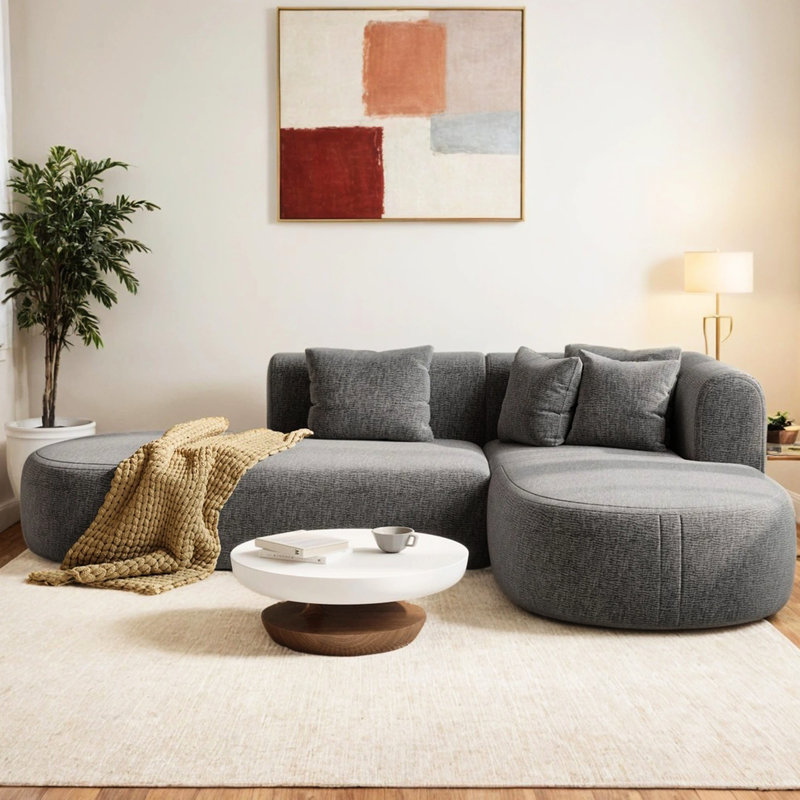 Canapé modulaire Comfy Curved Living, Gris chenille