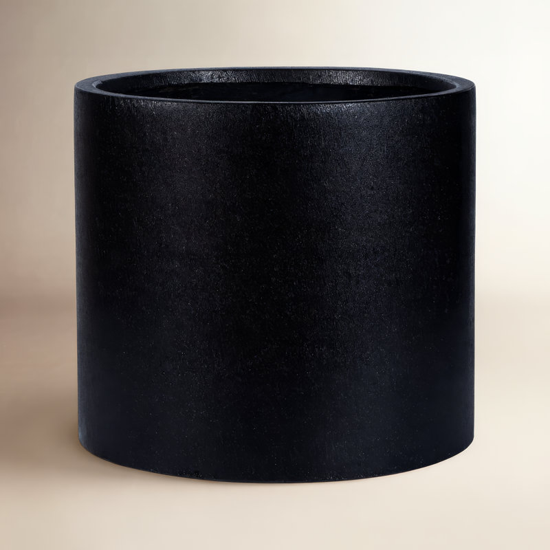 Mcguire Pot Planter, Black, 19.2" H x 21.6" W x 21.6" D