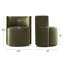 Fauteuil d'appoint demi-tonneau en velours avec roulettes-2076944049