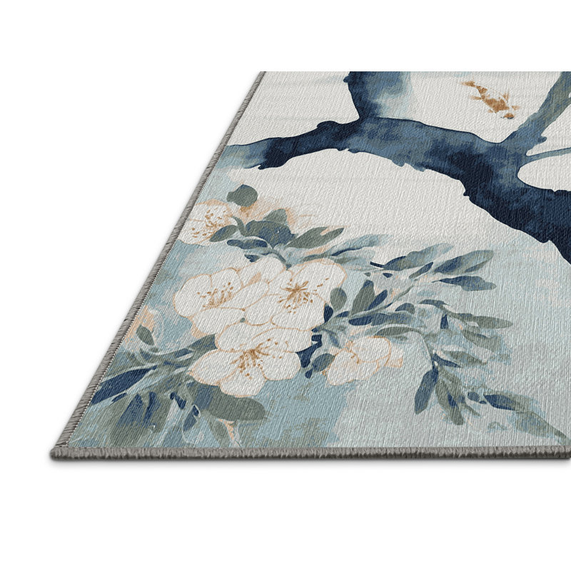 Machine Washable Gray Area Rug, Square 8'
