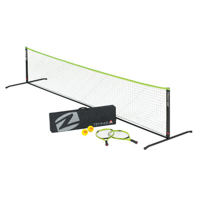  Tenniz Portable Tennis Set with Net, 2 Rackets, Foam Balls & Carrying Case