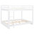 Queen Size White Wood Bunk Bed With , Solid Pine And , Long-Lasting Performance, Compact For Small Spaces Bedrooms-128992022