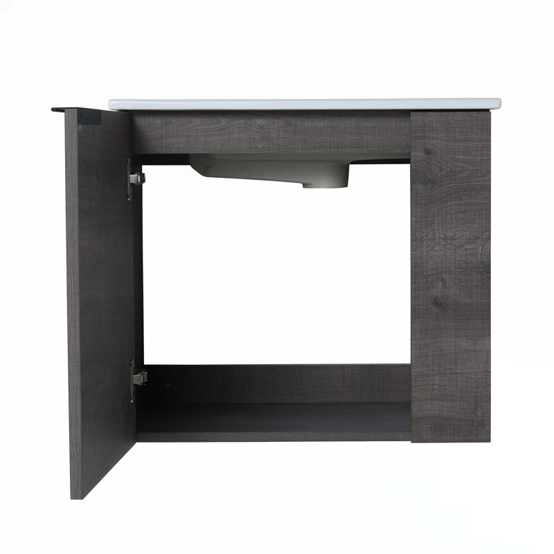 Meuble-lavabo flottant 22 po avec lavabo, Gris