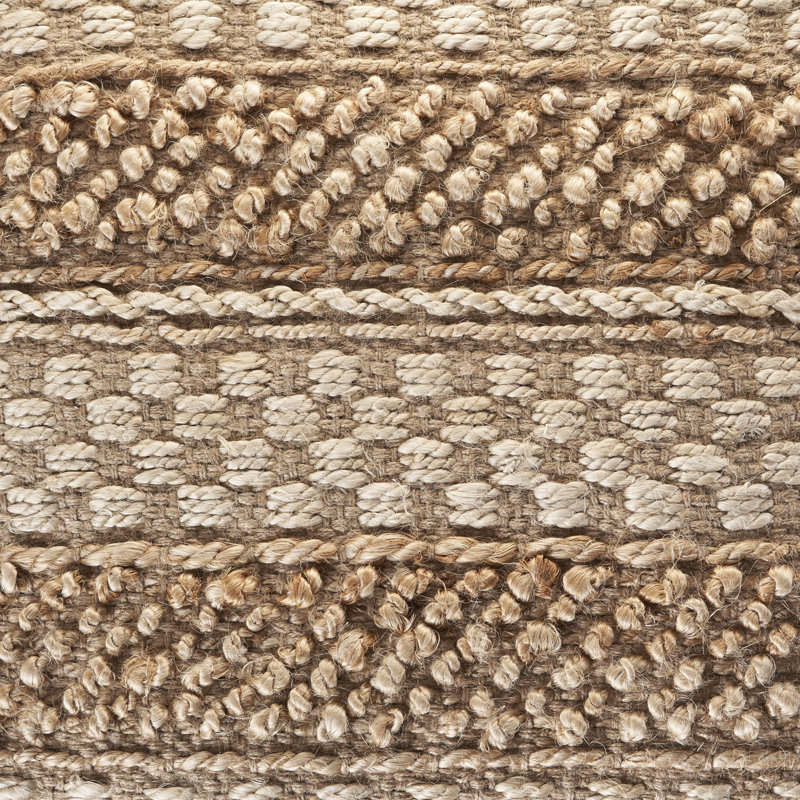 Allmon Modern Boho Solid Hand-Made Jute/Cotton Ottoman Pouf