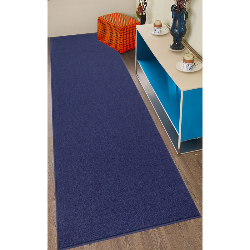Tapis de couloir bleu marine antidérapant sur mesure, Tapis de couloir 2 pi 2 po x 5 pi