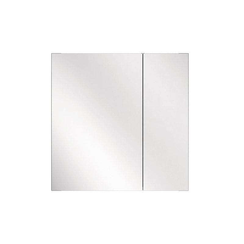 Armoire de salle de bain rectangulaire avec 2 portes-miroirs encastrées ou à fixation en surface