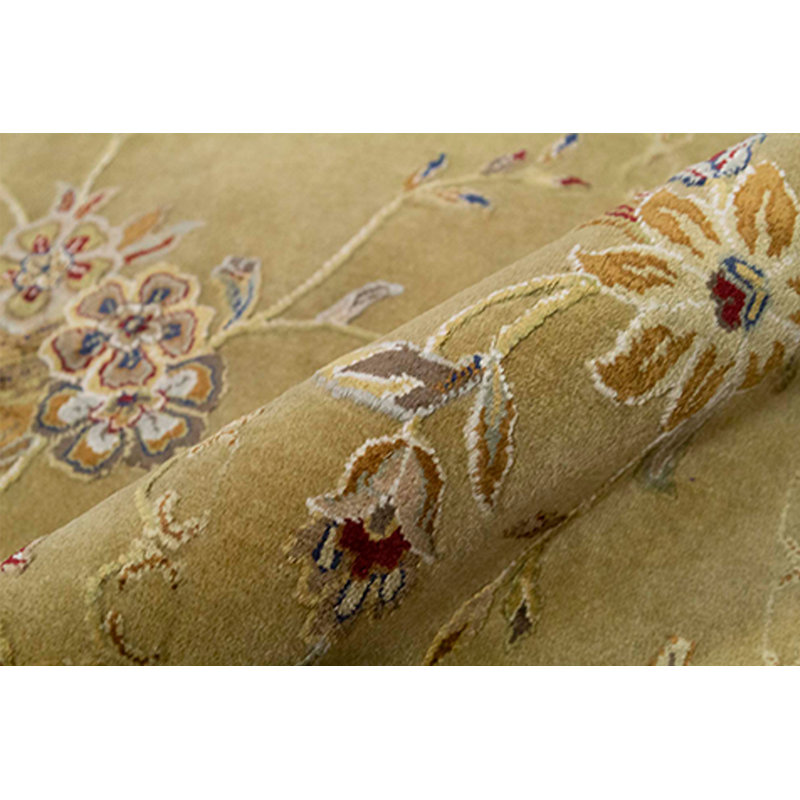Floral Area Rug in Tan