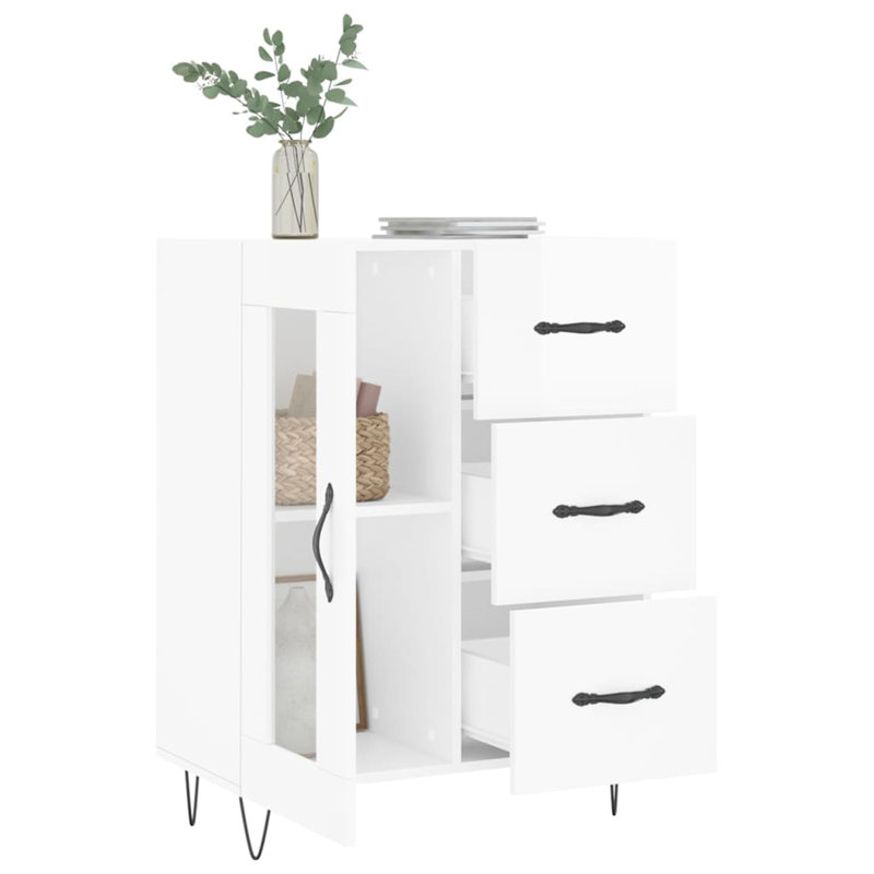 Maykol 69.5cm Sideboard, High Gloss White