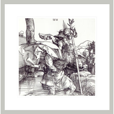 St.Christopher carrying the Infant Christ by Albrecht Dürer -Framed Giclee Print