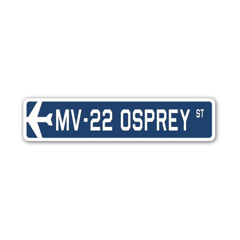 Plaque de rue militaire en aluminium Barboza, H 8 po x l 36 po x P 1 po