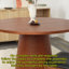Table de salle à manger ronde en bois massif naturel avec base en piédestal en grain de bois authentique pour 4 à 6 personnes (assemblage rapide), table de cuisine à piédestal 47 po / 53 po / 59 po-514098893