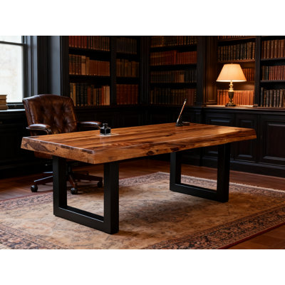 Wooden Coffee Table With Metal Frame