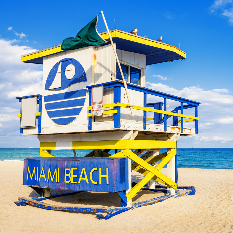 Miami Beach, Florida par Ventdusud - Photographie sur toile tendue, L 30 po x H 30 po