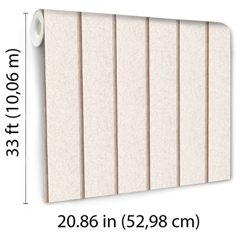 Papier peint beige à lattes Luxe, Beige