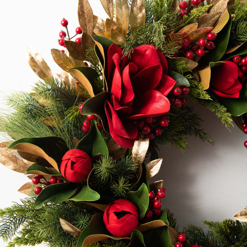 Handcrafted Faux Berry Silk 32'' Wreath