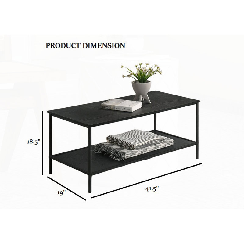 Rustic Style 3Pc Table Set, Black