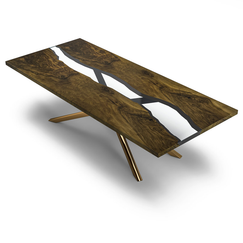 Alcantara Metal Base Dining Table, 48" W x 108.3" L