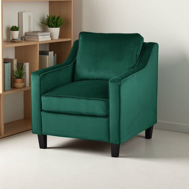 Fauteuil club en velours, Vert