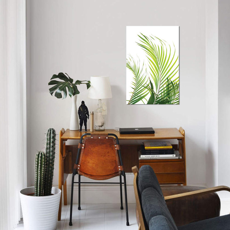 « palm frondes », reproduction d’impression sur toile, H 18 po x l 12 po x P 1,5 po, Toile tendue, Pas de tapis