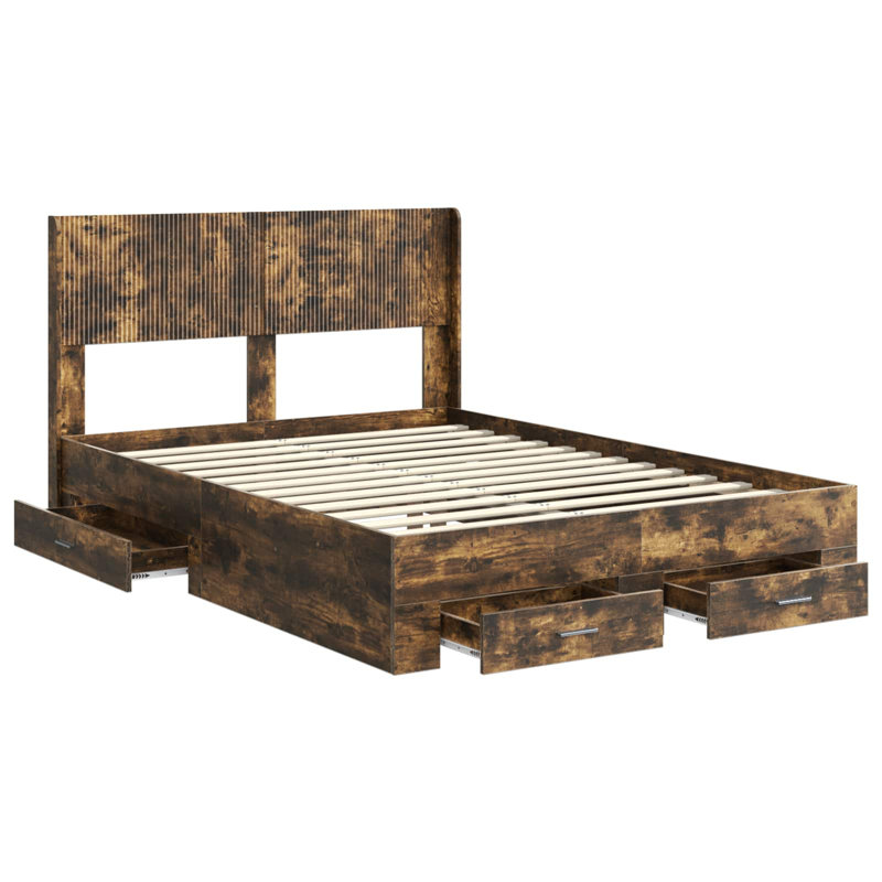 Bed, Kingsize (5'), Smoked Oak