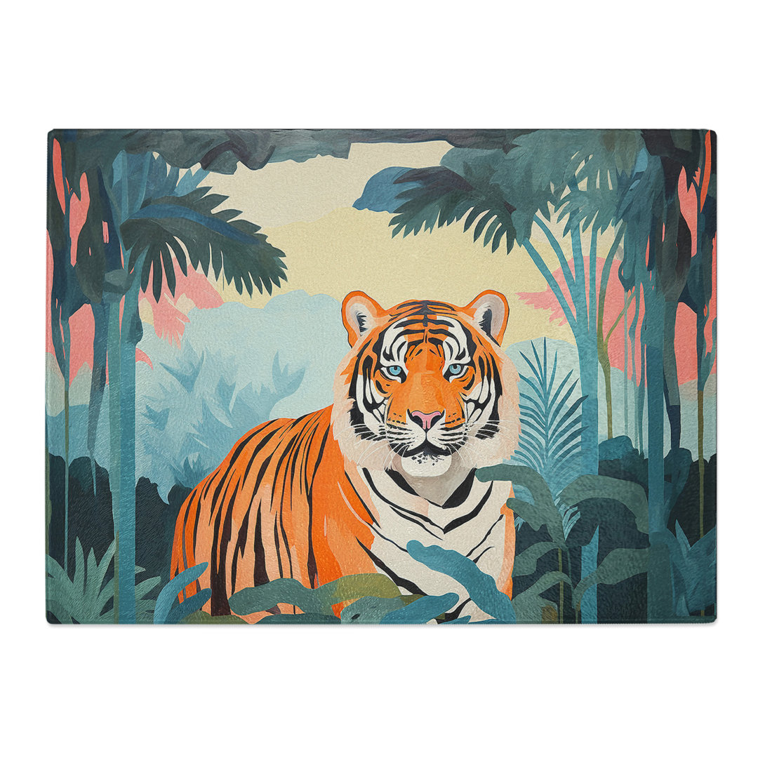 Tiger Minimalism No.2  Glass Chopping Board