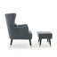77Cm Wide Plush Velvet Modern Wingback Chair and Ottoman-1281189397-1327265078