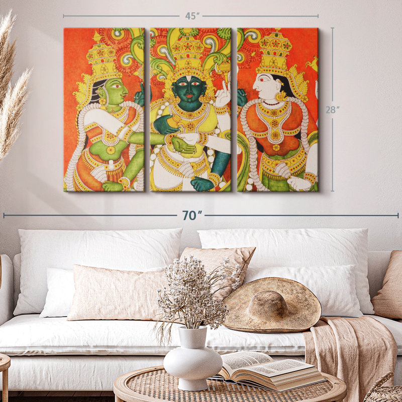 Impression sur toile murale Meenakshi Temple, H 28 po x l 45 po x P 1,25 po