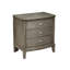 Mobilier de chambre en placage de bouleau gris, table de chevet 3 tiroirs, table de chevet optimisée avec tiroirs en gris, placage, taille compacte