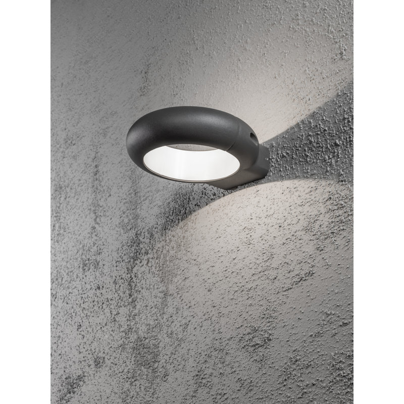 Black Integrated LED Outdoor Armed Sconce